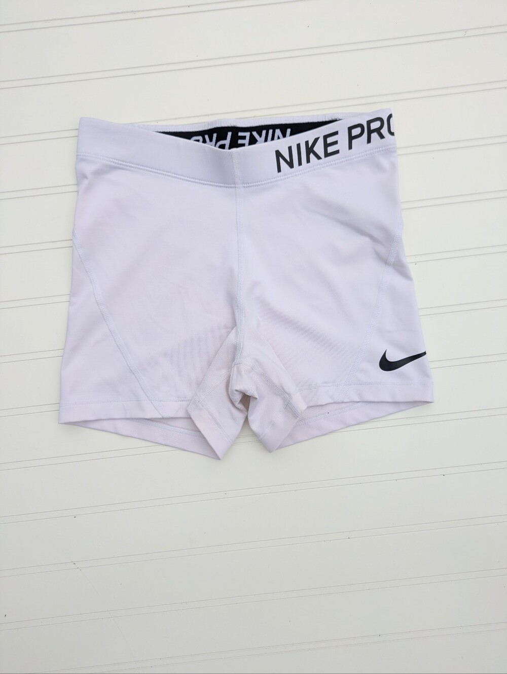 Nike Pro White Very Fitted Athletic Shorts